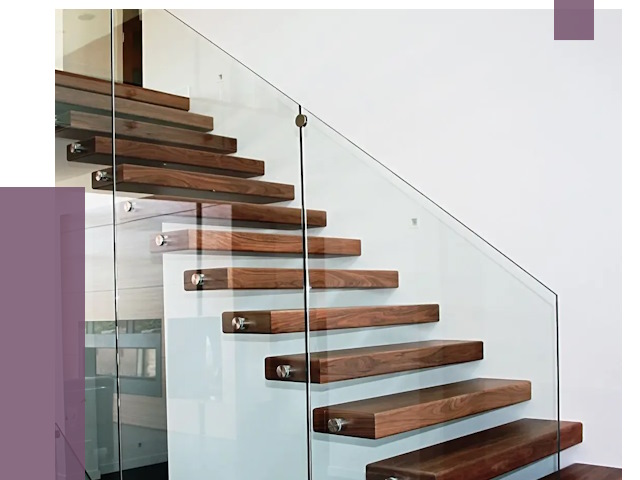 Стеклянные перила для лестницы в Обнинске от 14718 руб.