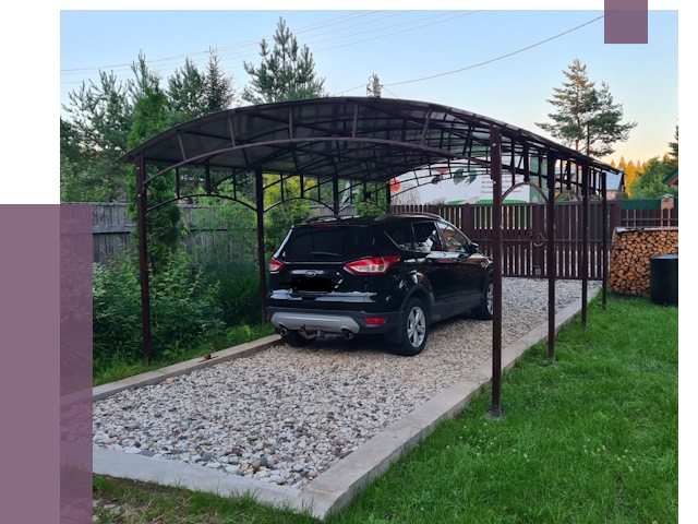 Навесы для автомобиля в Обнинске от 13043 руб.  | ПРОЛЁТ-Бнн
