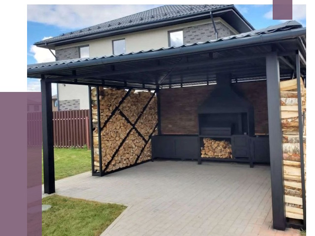 Навесы для барбекю в Обнинске от 12637 руб. под ключ | ПРОЛЁТ-Бнн