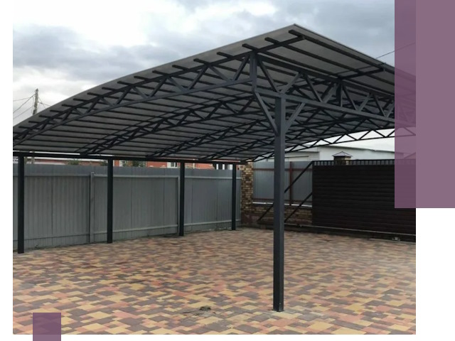 Металлические навесы под ключ в Обнинске — изготовление и монтаж