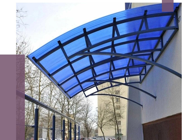 Козырьки из поликарбоната в Обнинске от 4263 руб. под ключ | ПРОЛЁТ-Бнн