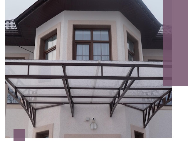 Козырьки из поликарбоната под ключ в Обнинске