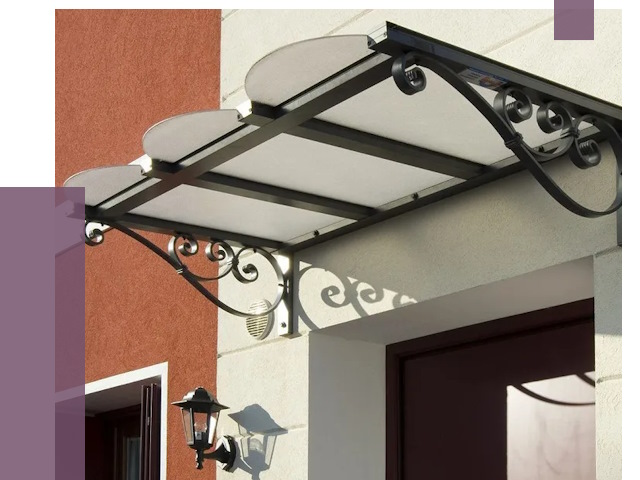 Односкатные козырьки в Обнинске от 8323 руб.  | ПРОЛЁТ-Бнн