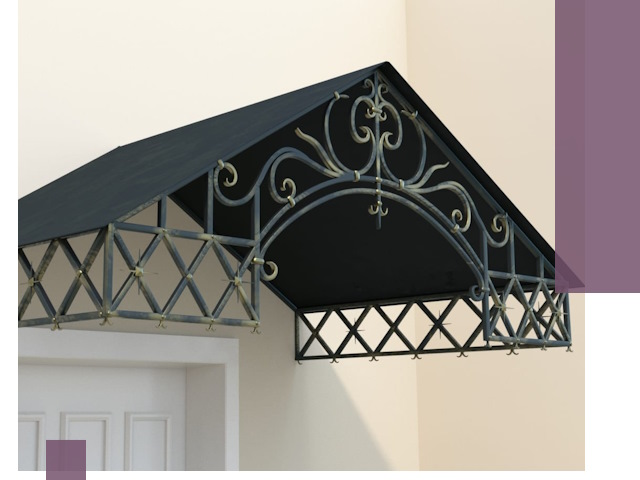 Двускатные металлические козырьки под ключ в Обнинске